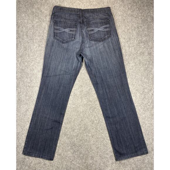 NYDJ Jeans Womens 10P Petite Blue Classic Straight Leg Made in USA Stretch Denim - Picture 12 of 13